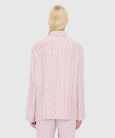 Multicolor pleated check-print shirt