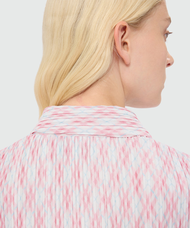 Multicolor pleated check-print shirt 01 Donna 