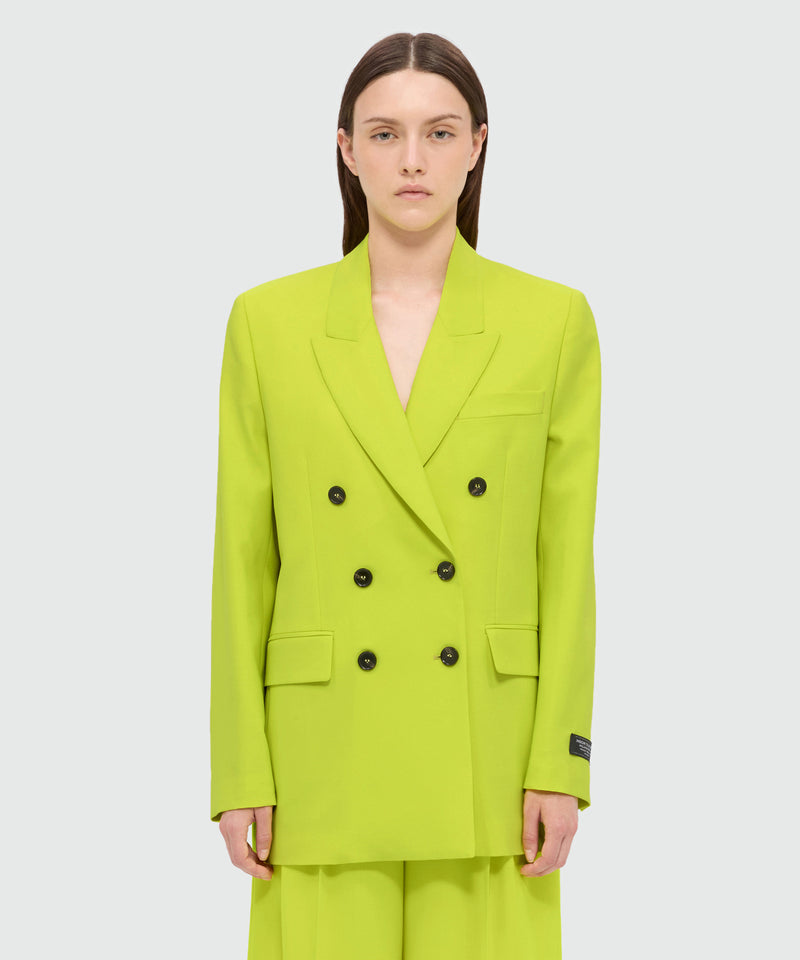 Lime double-breasted lightweight wool jacket 33 Donna 