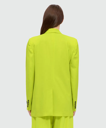 Lime double-breasted lightweight wool jacket