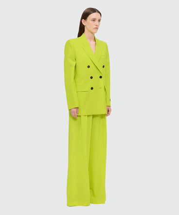 Lime double-breasted lightweight wool jacket