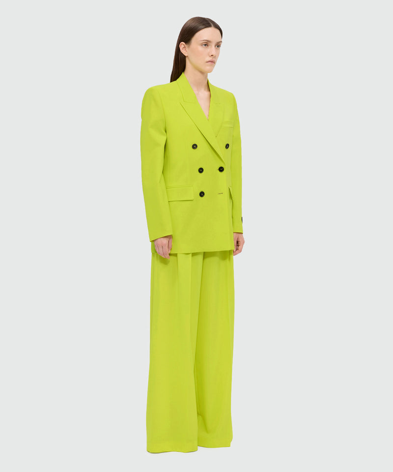 Lime double-breasted lightweight wool jacket 33 Donna 