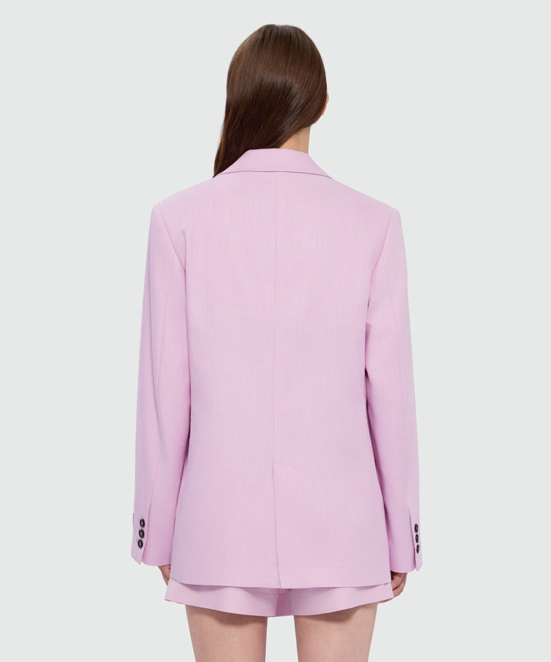 Pink viscose double-breasted jacket with tie fastening 12 Donna 