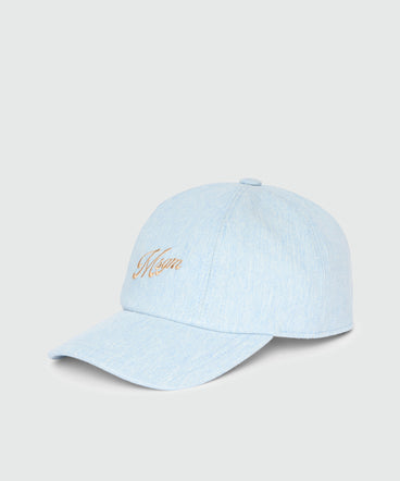 Denim baseball cap with MSGM embroidery