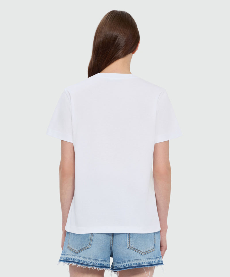 Koton Maglietta Donna A Maniche Corte Con Stampa, Girocollo, Colore Bianco Ottico, Taglia S - 65% Poliestere 35% Viscosa