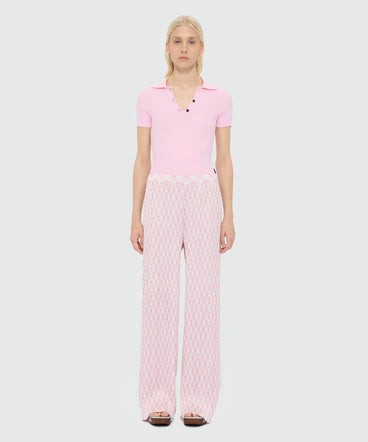 Multicolor pleated check-print trousers