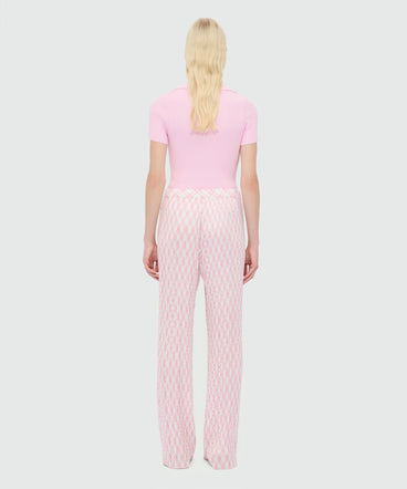 Multicolor pleated check-print trousers