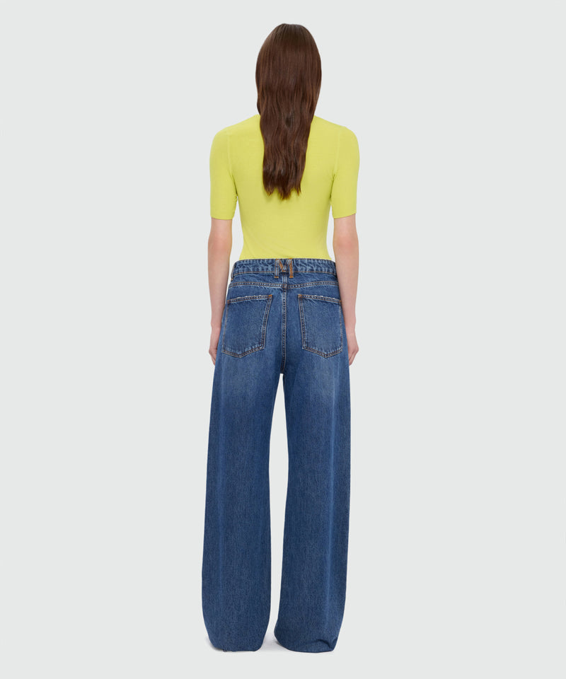 Pantalone in denim scuro cinque tasche lavaggio stone-washed 84 Donna 