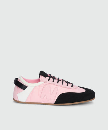 Pink Super Flat suede sneakers