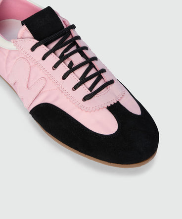 Pink Super Flat suede sneakers