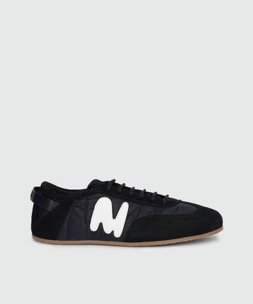 Black Super Flat suede sneakers