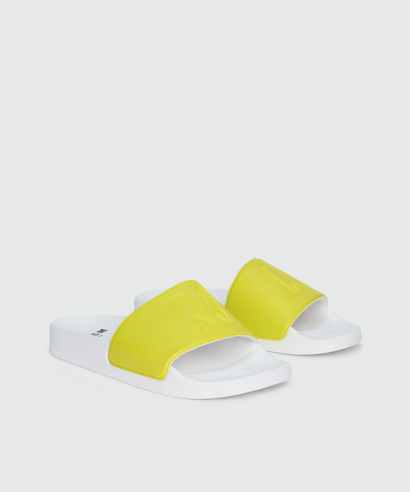 Lime rubber sandals with raised logo 33 Donna 
