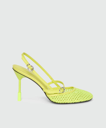 Lime slingback heels with strap