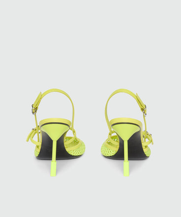 Lime slingback heels with strap