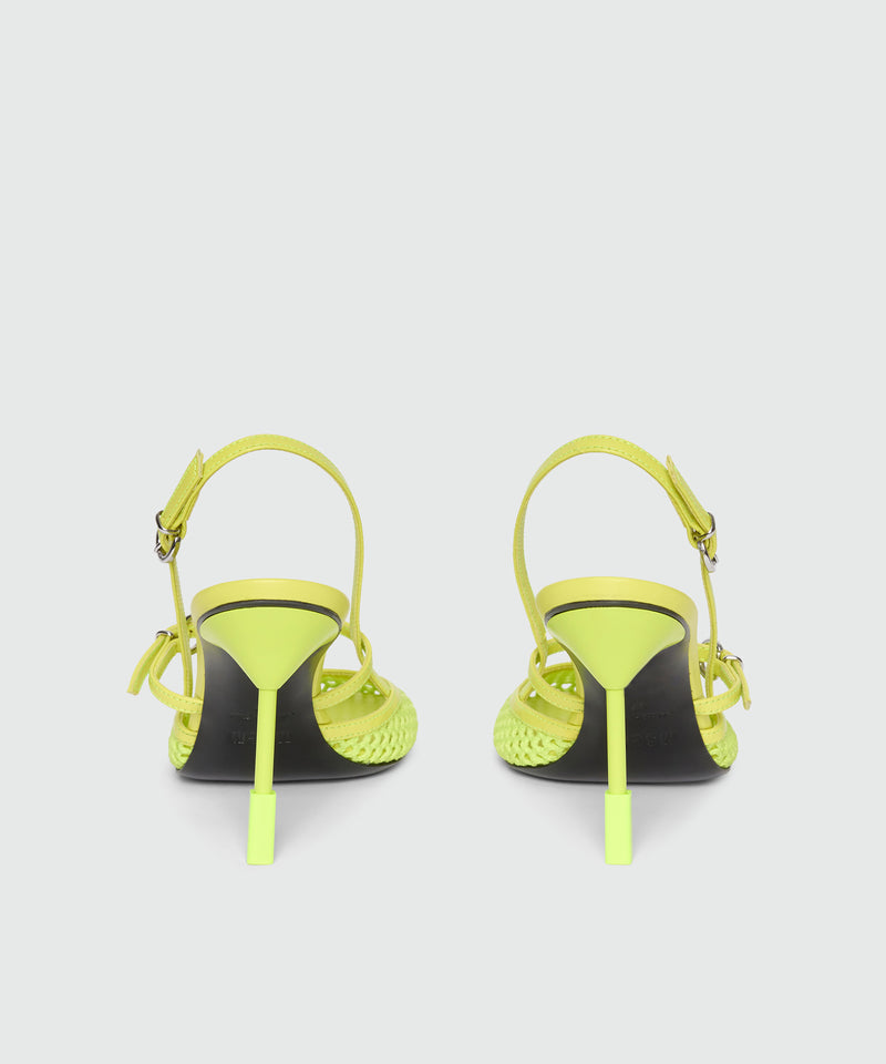 Lime slingback heels with strap 33 Donna 