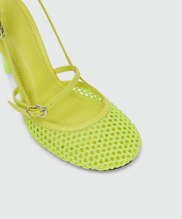 Lime slingback heels with strap