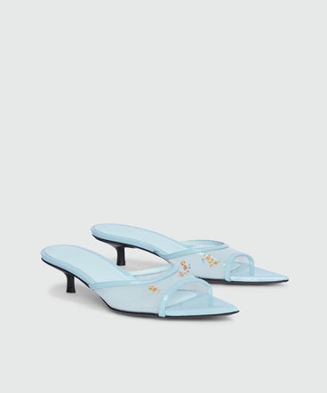 Printed TPU kitten-heel sandals