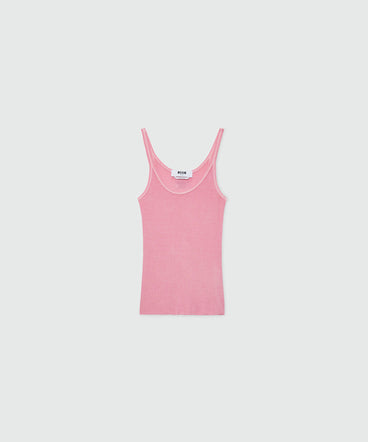 Pink ribbed viscose top
