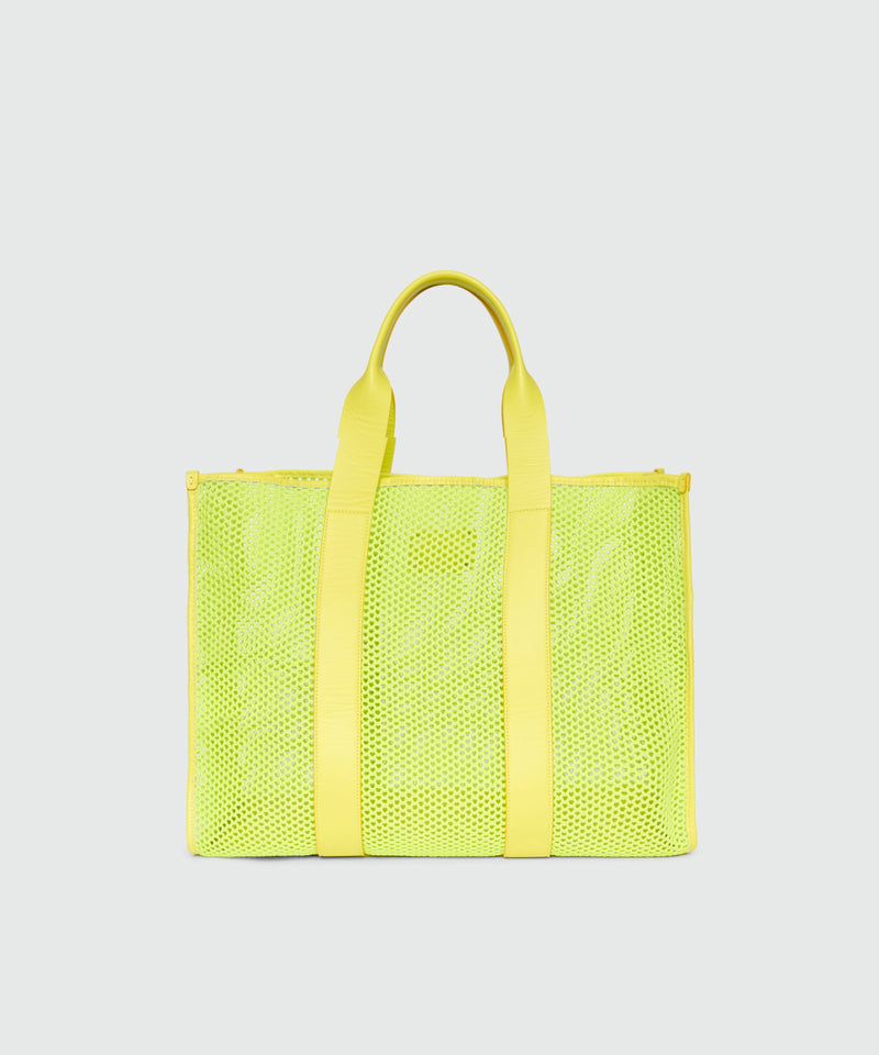 Lime maxi mesh tote with logo on the front 33 Donna 