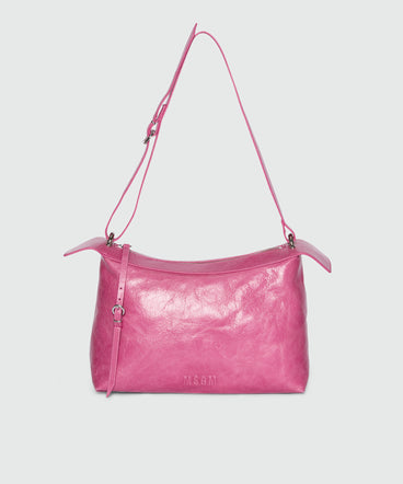 The Molly pink crackled leather shoulder bag