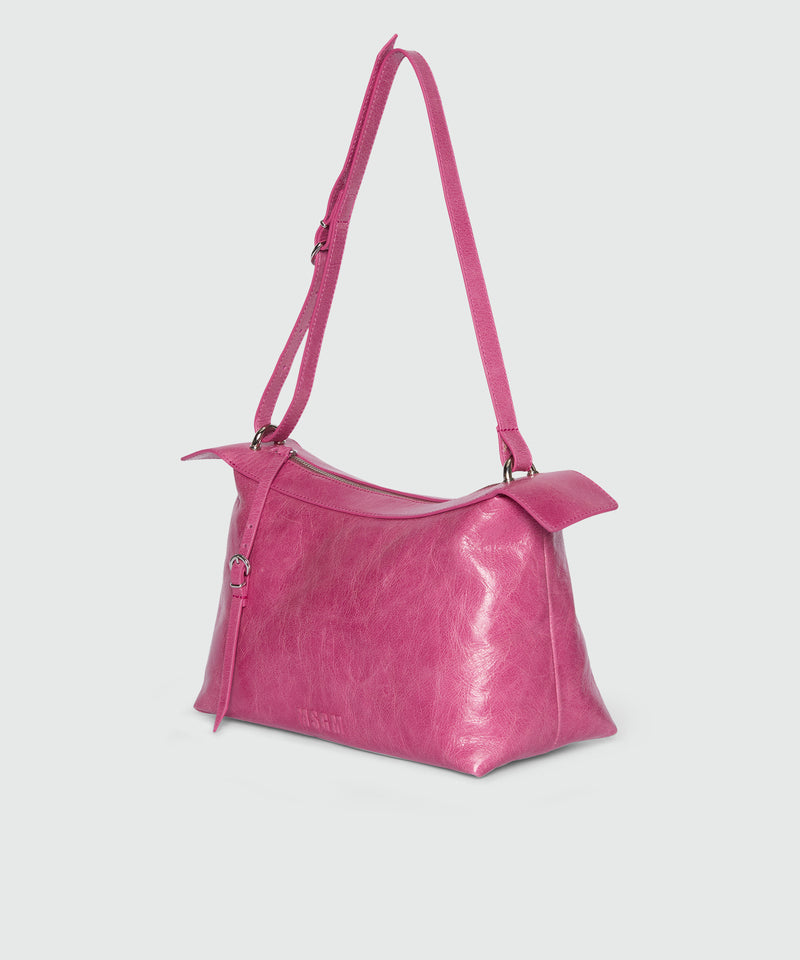 The Molly pink crackled leather shoulder bag 14 Donna 