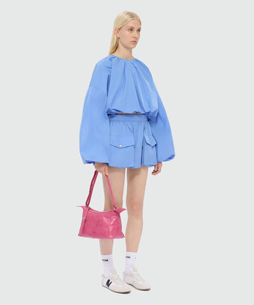 The Molly pink crackled leather shoulder bag