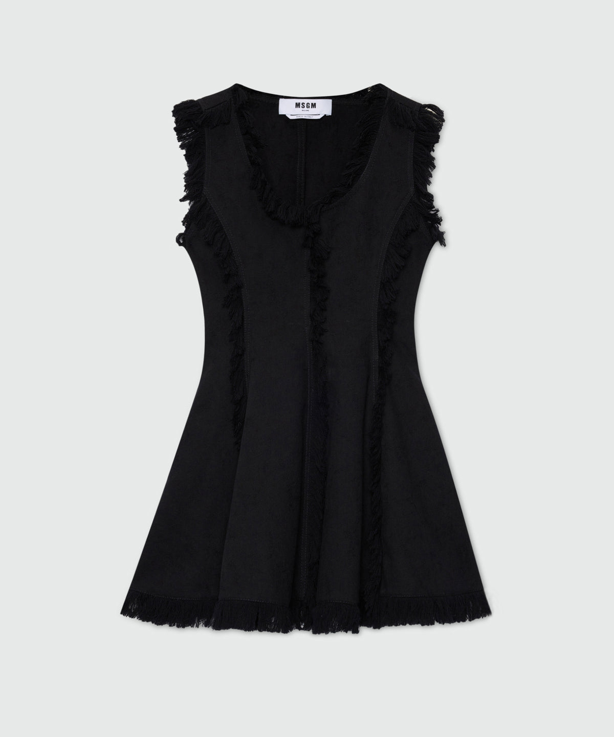 msgm red asymmetrical ruffle dress Asymmetric ruffle hem sleeveless mini dress - Burgundy main image 0