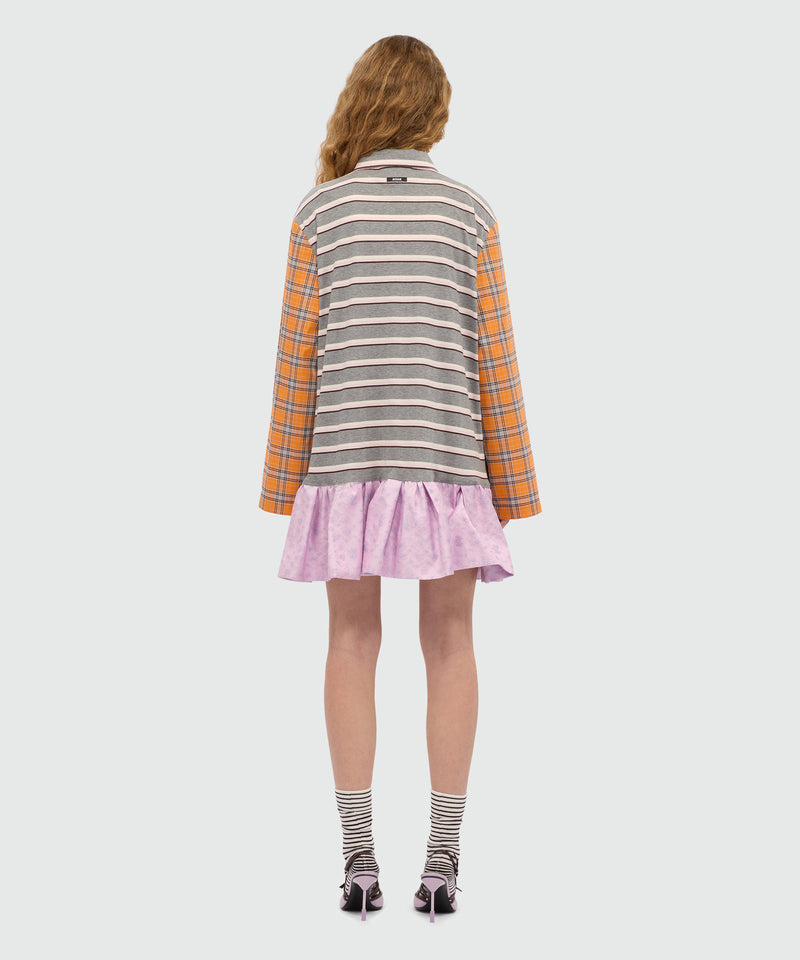 Patchwork jersey mini dress with polo neckline. 96 Donna 