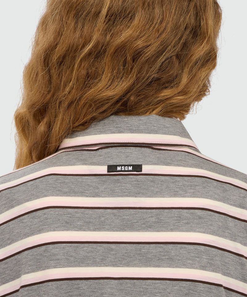 Patchwork jersey mini dress with polo neckline. 96 Donna 