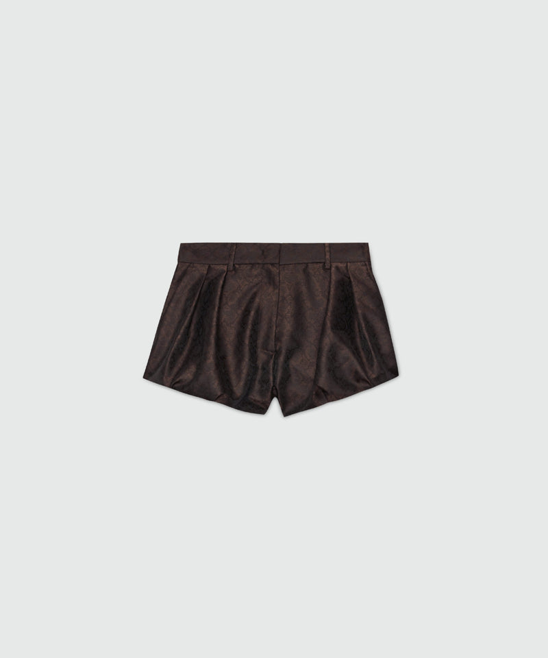 Brown jacquard shorts with python print. 30 Donna 