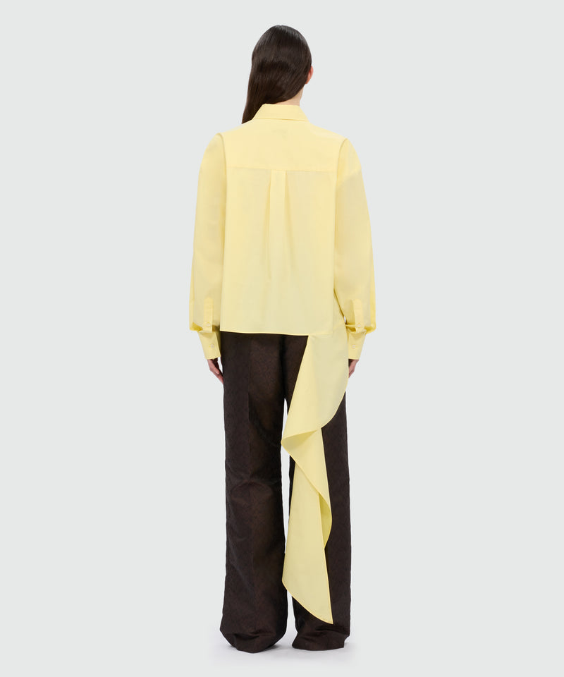 Yellow cotton poplin shirt with asymmetrical detail. 06 Donna 