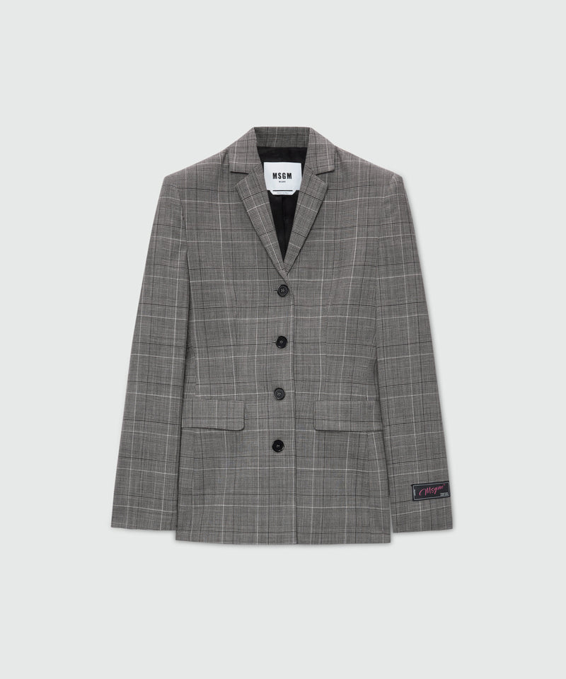 Prince of Wales wool single-breasted jacket. 98 Donna 