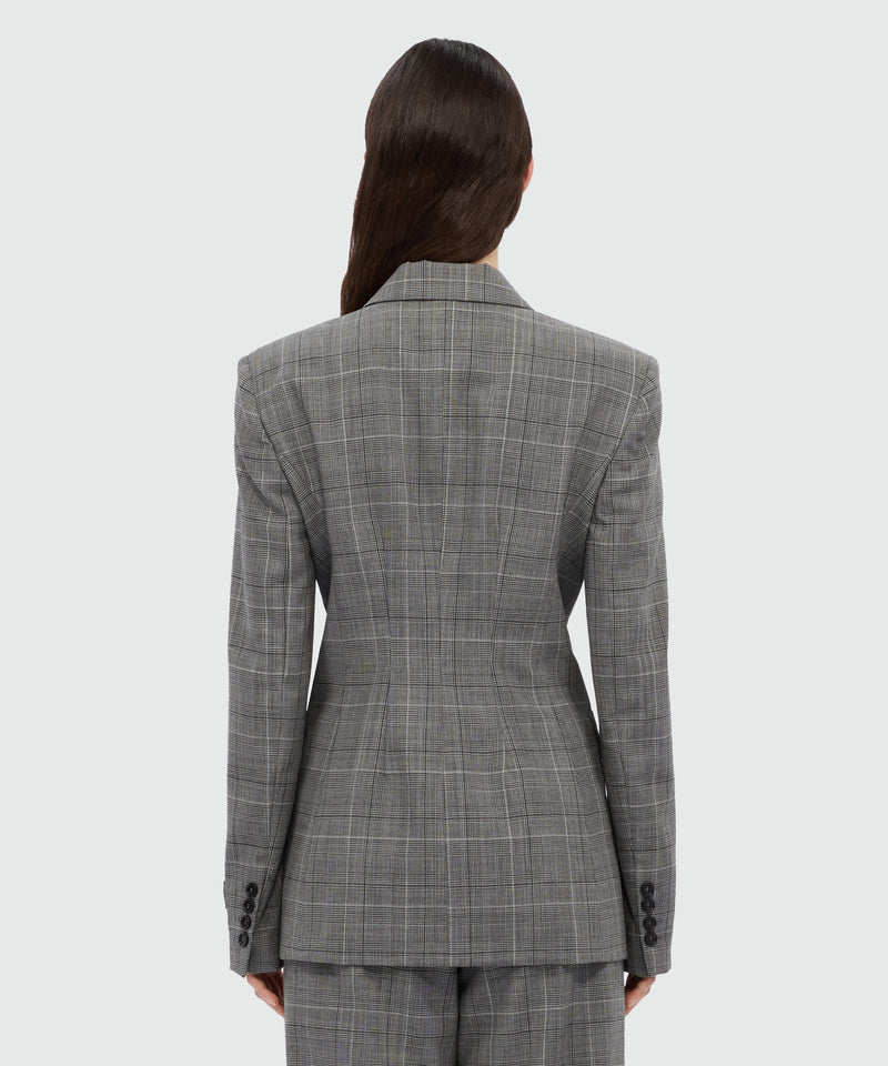 Prince of Wales wool single-breasted jacket. 98 Donna 