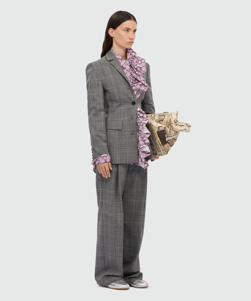 Prince of Wales wool single-breasted jacket. 98 Donna 