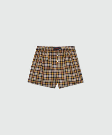 Check cotton boxer shorts.