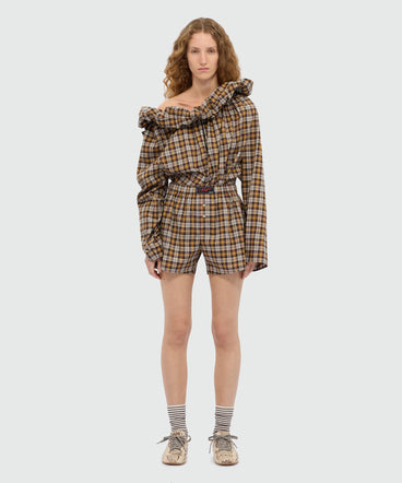 Check cotton boxer shorts.