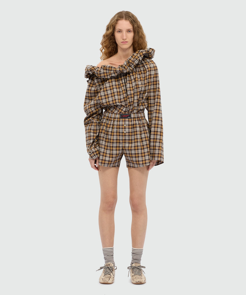 Check cotton boxer shorts. 30 Donna 