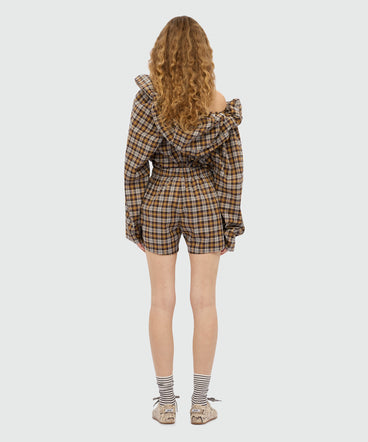 Check cotton boxer shorts.
