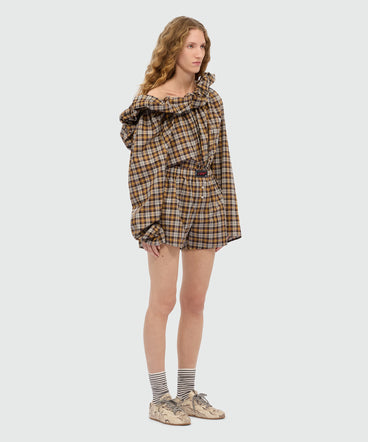 Check cotton boxer shorts.