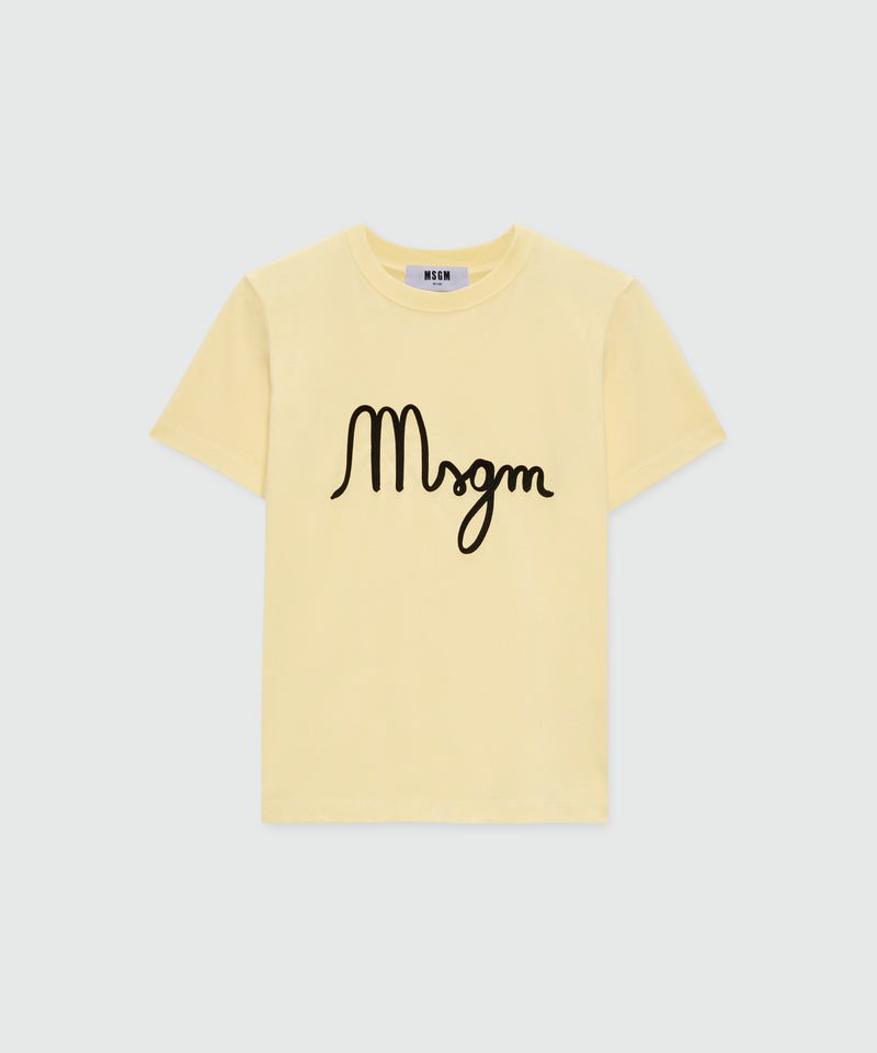 Yellow T-shirt with MSGM graphic print. 04 Donna 