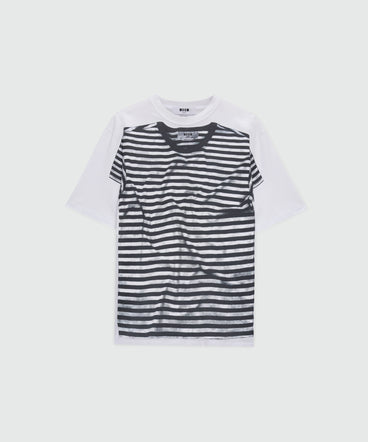 Jersey T-shirt with striped print.