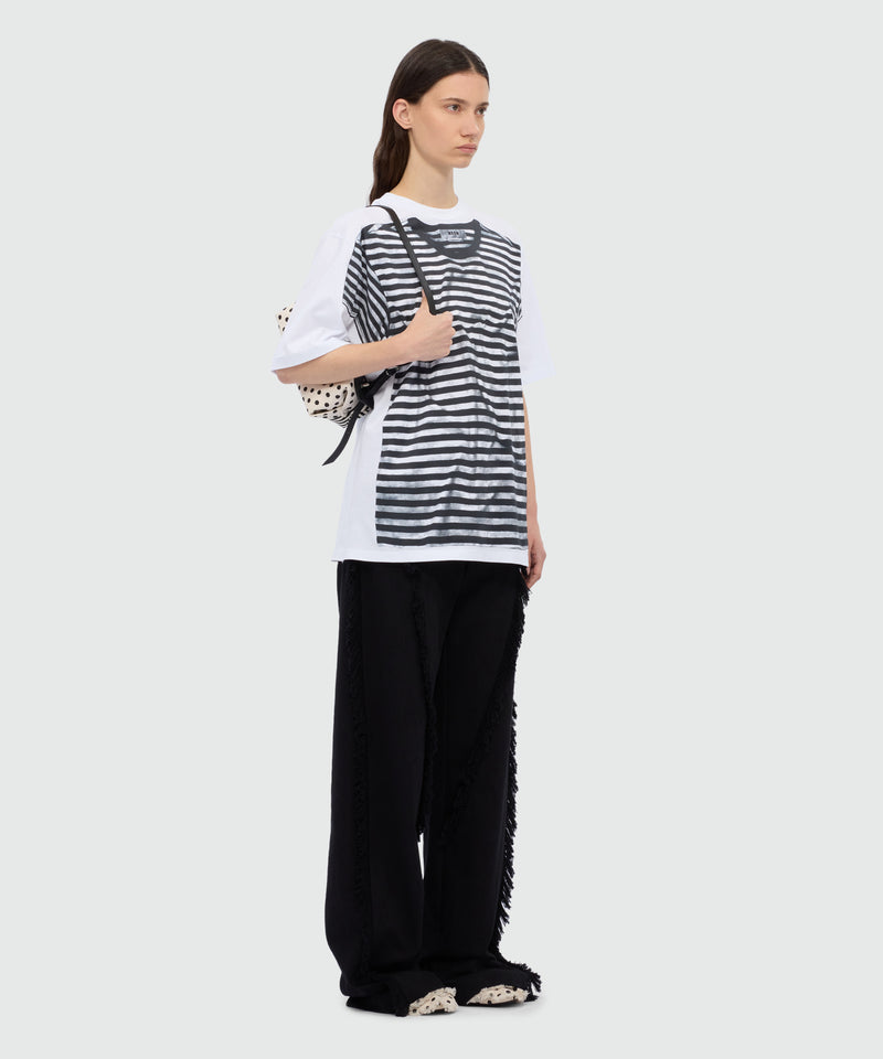 Jersey T-shirt with striped print. 01 Donna 