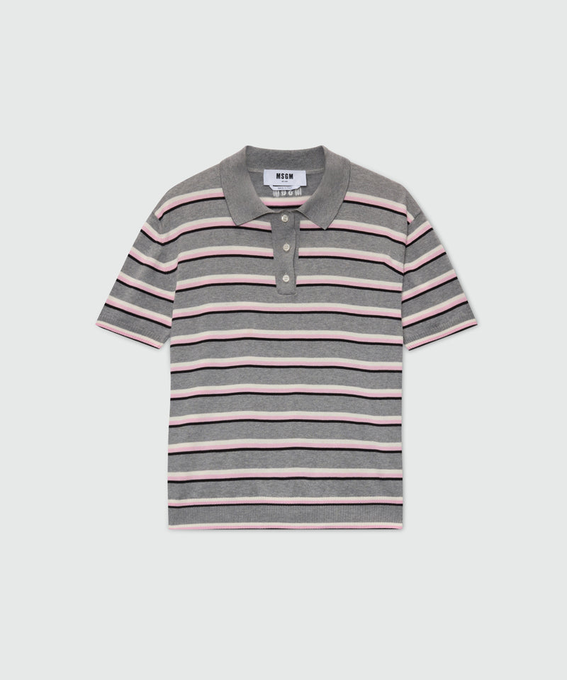 Horizontal striped knit polo. 98 Donna 