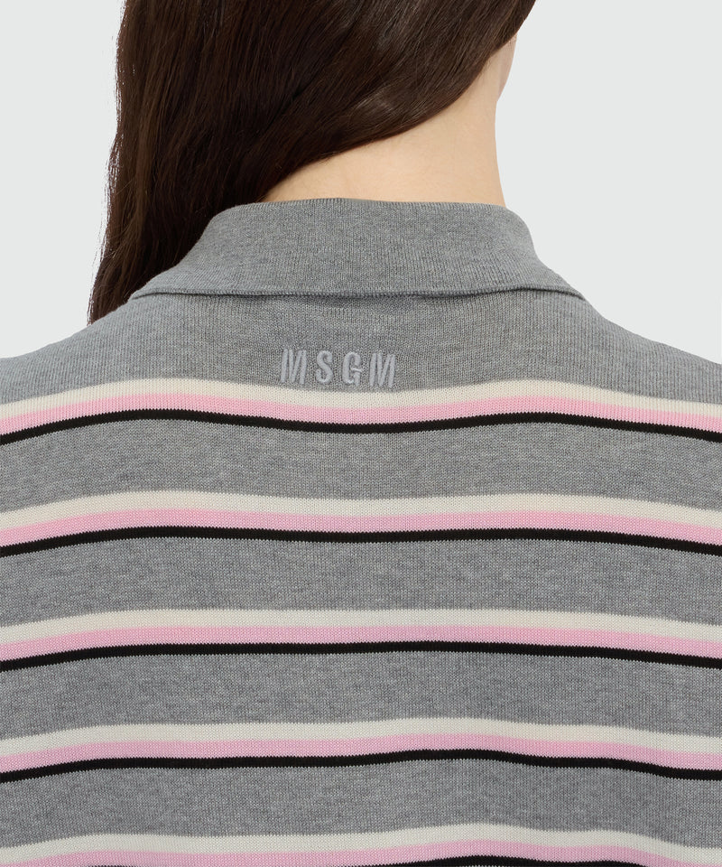 Horizontal striped knit polo. 98 Donna 