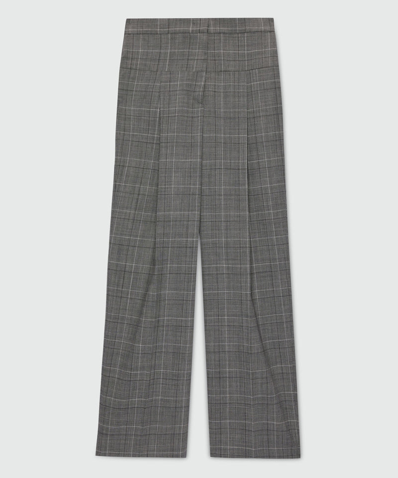 Wide-leg Prince of Wales wool trousers. 98 Donna 