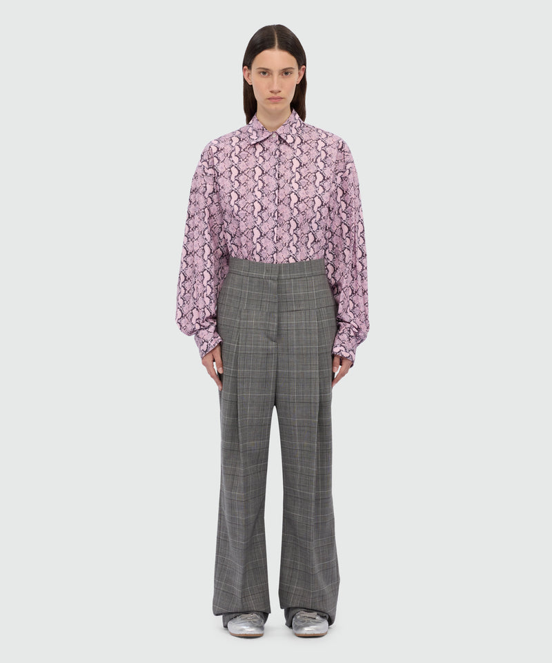 Wide-leg Prince of Wales wool trousers. 98 Donna 