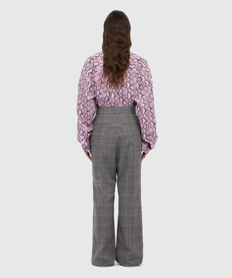 Wide-leg Prince of Wales wool trousers. 98 Donna 