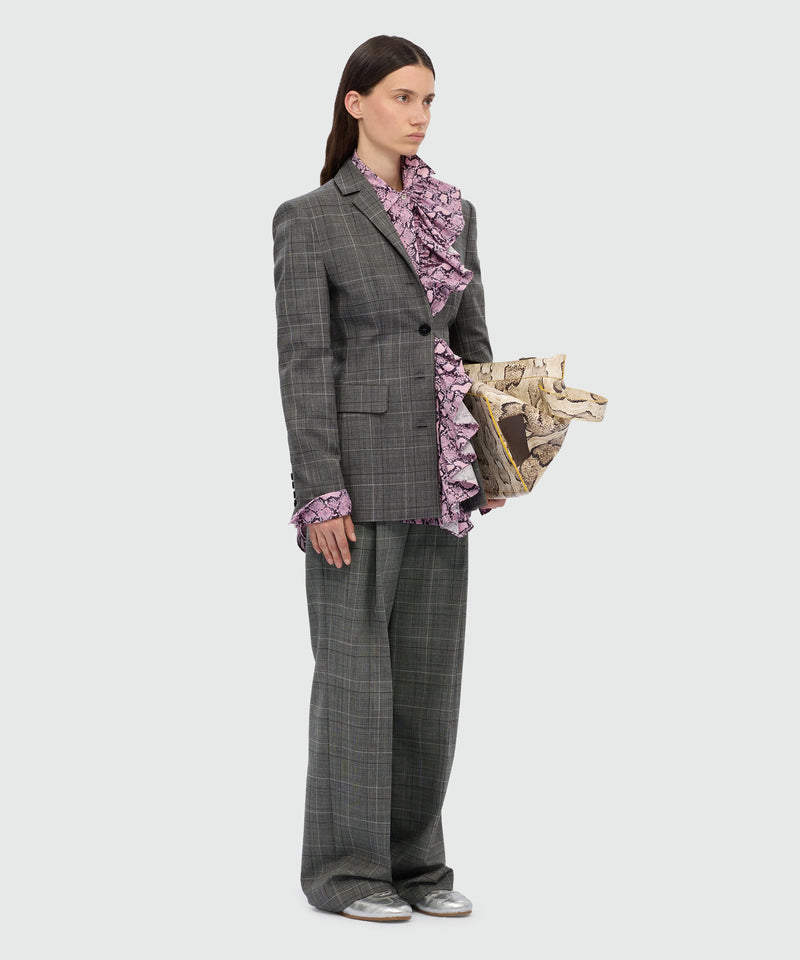 Wide-leg Prince of Wales wool trousers. 98 Donna 