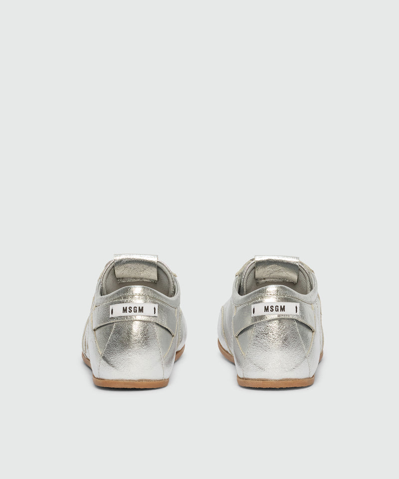 Sneakers super flat in argento metallizzato 90 Donna 