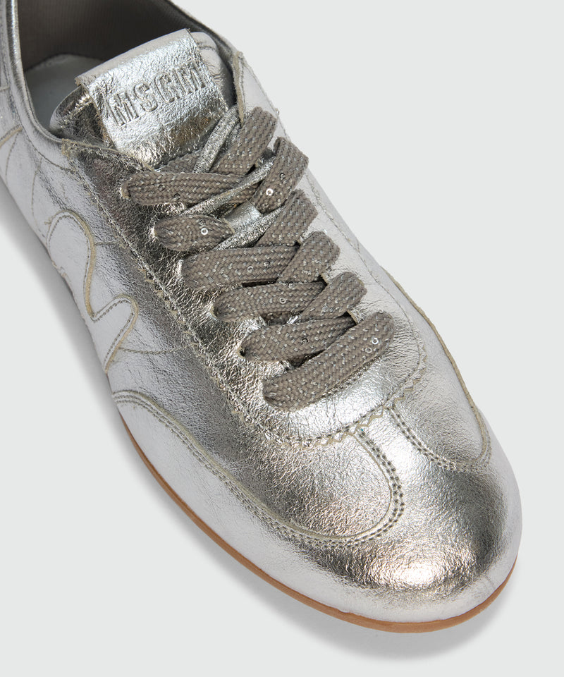 Sneakers super flat in argento metallizzato 90 Donna 